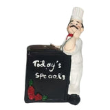 Maxbell Chef Figurine Resin Housewarming Gifts Accent Figure for Coffee Home Kitchen Blackboard Chef