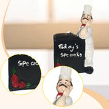 Maxbell Chef Figurine Resin Housewarming Gifts Accent Figure for Coffee Home Kitchen Blackboard Chef