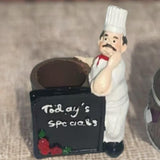 Maxbell Chef Figurine Resin Housewarming Gifts Accent Figure for Coffee Home Kitchen Blackboard Chef