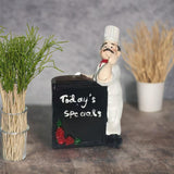 Maxbell Chef Figurine Resin Housewarming Gifts Accent Figure for Coffee Home Kitchen Blackboard Chef