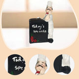 Maxbell Chef Figurine Resin Housewarming Gifts Accent Figure for Coffee Home Kitchen Blackboard Chef