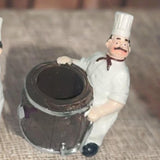 Maxbell Chef Figurine Resin Housewarming Gifts Accent Figure for Coffee Home Kitchen Bucket Chef