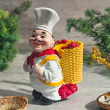 Maxbell Chef Figurine Resin Housewarming Gifts Accent Figure for Coffee Home Kitchen Basket Chef