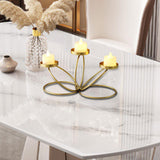 Maxbell Iron Art Candle Holder Elegant Tealight Holder for Party Bedroom Living Room Golden