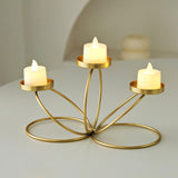 Maxbell Iron Art Candle Holder Elegant Tealight Holder for Party Bedroom Living Room Golden