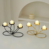 Maxbell Iron Art Candle Holder Elegant Tealight Holder for Party Bedroom Living Room Golden