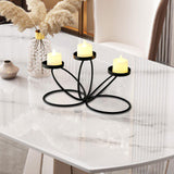 Maxbell Iron Art Candle Holder Elegant Tealight Holder for Party Bedroom Living Room Black