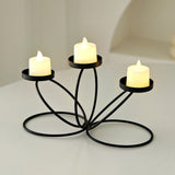Maxbell Iron Art Candle Holder Elegant Tealight Holder for Party Bedroom Living Room Black