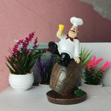 Maxbell Resin Chef Figurine Chef Kitchen Decor Sculpture for Home Cook Kitchen Shelf