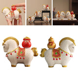 Maxbell Horse Figurine Creative Collectible Horse Statue for Bookshelf Desk Entrance lucky bag style