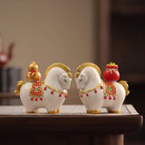 Maxbell Horse Figurine Creative Collectible Horse Statue for Bookshelf Desk Entrance lucky bag style