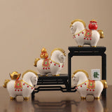 Maxbell Horse Figurine Creative Collectible Horse Statue for Bookshelf Desk Entrance lucky bag style