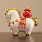 Maxbell Horse Figurine Creative Collectible Horse Statue for Bookshelf Desk Entrance lucky bag style