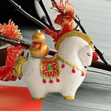 Maxbell Horse Figurine Creative Collectible Horse Statue for Bookshelf Desk Entrance gourd style