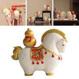 Maxbell Horse Figurine Creative Collectible Horse Statue for Bookshelf Desk Entrance gourd style