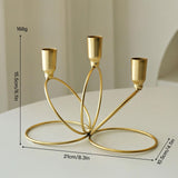 Maxbell 3 Arm Metal Candelabra Centerpiece for Home Decoration Sturdy 21x10.5x15.5cm Golden