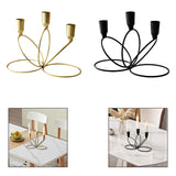 Maxbell 3 Arm Metal Candelabra Centerpiece for Home Decoration Sturdy 21x10.5x15.5cm Golden