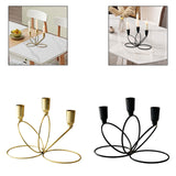 Maxbell 3 Arm Metal Candelabra Centerpiece for Home Decoration Sturdy 21x10.5x15.5cm Golden