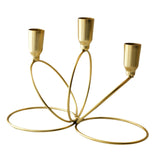 Maxbell 3 Arm Metal Candelabra Centerpiece for Home Decoration Sturdy 21x10.5x15.5cm Golden