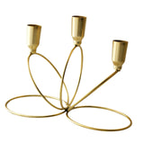 Maxbell 3 Arm Metal Candelabra Centerpiece for Home Decoration Sturdy 21x10.5x15.5cm Golden