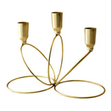 Maxbell 3 Arm Metal Candelabra Centerpiece for Home Decoration Sturdy 21x10.5x15.5cm Golden