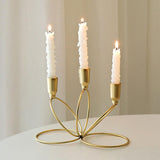 Maxbell 3 Arm Metal Candelabra Centerpiece for Home Decoration Sturdy 21x10.5x15.5cm Golden