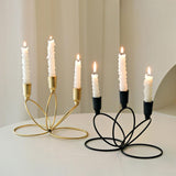 Maxbell 3 Arm Metal Candelabra Centerpiece for Home Decoration Sturdy 21x10.5x15.5cm Golden