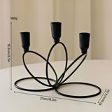 Maxbell 3 Arm Metal Candelabra Centerpiece for Home Decoration Sturdy 21x10.5x15.5cm Black