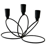 Maxbell 3 Arm Metal Candelabra Centerpiece for Home Decoration Sturdy 21x10.5x15.5cm Black