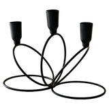 Maxbell 3 Arm Metal Candelabra Centerpiece for Home Decoration Sturdy 21x10.5x15.5cm Black