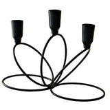 Maxbell 3 Arm Metal Candelabra Centerpiece for Home Decoration Sturdy 21x10.5x15.5cm Black