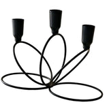 Maxbell 3 Arm Metal Candelabra Centerpiece for Home Decoration Sturdy 21x10.5x15.5cm Black