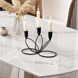 Maxbell 3 Arm Metal Candelabra Centerpiece for Home Decoration Sturdy 21x10.5x15.5cm Black