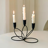 Maxbell 3 Arm Metal Candelabra Centerpiece for Home Decoration Sturdy 21x10.5x15.5cm Black