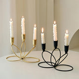 Maxbell 3 Arm Metal Candelabra Centerpiece for Home Decoration Sturdy 21x10.5x15.5cm Black