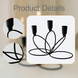 Maxbell 3 Arm Metal Candelabra Centerpiece for Home Decoration Sturdy 21x10.5x15.5cm Black
