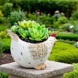 Maxbell Hen Flower Pot Plant Container Resin Figurine Display Chicken Statue Planter
