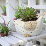 Maxbell Hen Flower Pot Plant Container Resin Figurine Display Chicken Statue Planter