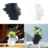 Maxbell Abstract Face Vase Modern Head Shaped Vase for Living Room Bookshelf Bedroom S