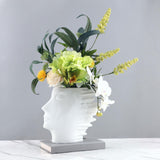 Maxbell Abstract Face Vase Modern Head Shaped Vase for Living Room Bookshelf Bedroom S