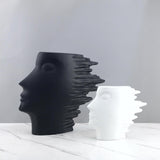 Maxbell Abstract Face Vase Modern Head Shaped Vase for Living Room Bookshelf Bedroom L