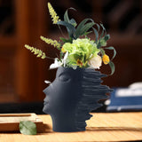Maxbell Abstract Face Vase Modern Head Shaped Vase for Living Room Bookshelf Bedroom L