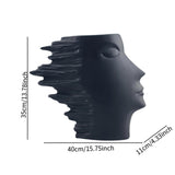 Maxbell Abstract Face Vase Modern Head Shaped Vase for Living Room Bookshelf Bedroom L