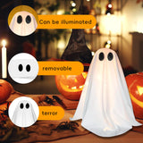Maxbell Lighted White Cloth Ghost Halloween Decorations Cute for Holiday Lawn Porch