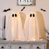 Maxbell Lighted White Cloth Ghost Halloween Decorations Cute for Holiday Lawn Porch