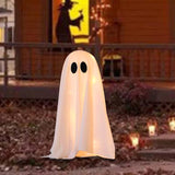 Maxbell Lighted White Cloth Ghost Halloween Decorations Cute for Holiday Lawn Porch