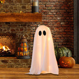 Maxbell Lighted White Cloth Ghost Halloween Decorations Cute for Holiday Lawn Porch