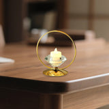 Maxbell Candle Holder Portable Metal Artwork Candle Sconce for Fireplace Porch Hotel gold
