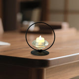 Maxbell Candle Holder Portable Metal Artwork Candle Sconce for Fireplace Porch Hotel black