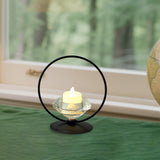 Maxbell Candle Holder Portable Metal Artwork Candle Sconce for Fireplace Porch Hotel black